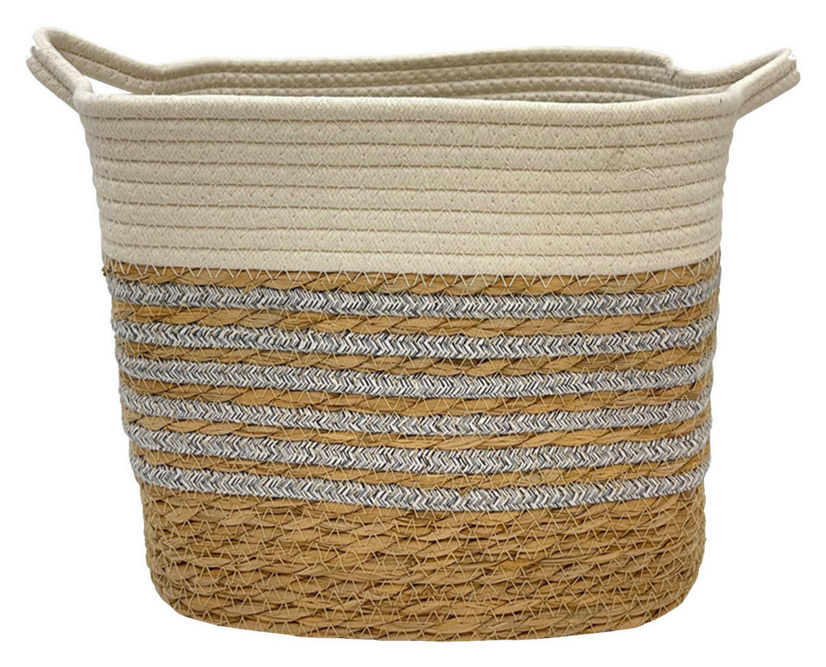 POCOline Korb weiß Baumwolle B/H/L: ca. 25x26x30 cm Korb_Lotte_S - weiß/natur (30,00/25,00/26,00cm) - POCOline