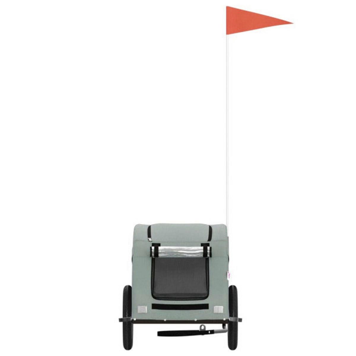 VidaXL Fahrradanhänger grau grau Hunde-Fahrradanhänger - grau - VidaXL