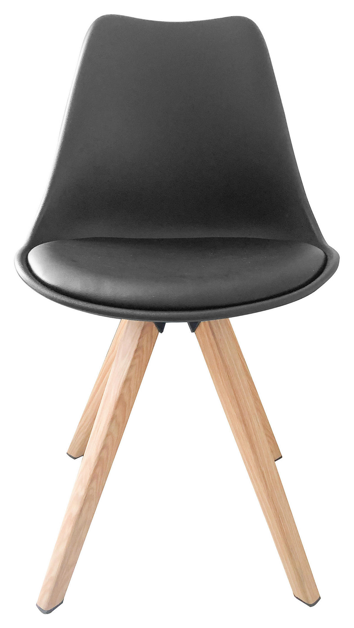 Stuhl KIRA  2er-Set schwarz schwarz Eiche Kunststoff Kunstleder Metall B/H/T: ca. 48x86x55,5 cm KIRA  2er-Set - Eiche/schwarz (48,00/86,00/55,50cm) - byLIVING