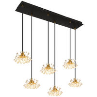 GLOBO Pendelleuchte FIORE 16054-6H schwarz gold Metall Acryl B/H/L: ca. 24x120x77,5 cm G9 6 Brennstellen FIORE - gold/schwarz (77,50/24,00/120,00cm) - GLOBO