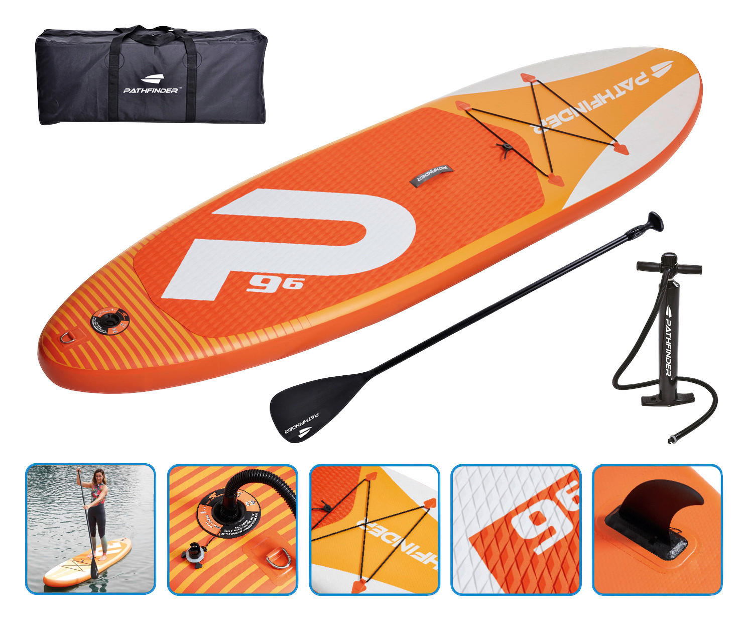 Happy People Paddle Board Pathfinder B/H/L: ca. 76x15x290 cm Pathfinder - orange/weiß (290,00/76,00/15,00cm) - Happy People