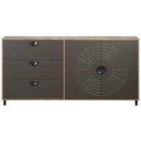 Sideboard Fusion Eiche dunkel Nachbildung bronze Optik B/H/T: ca. 176x86x42 cm Fusion - Eiche/bronze (176,00/86,00/42,00cm)