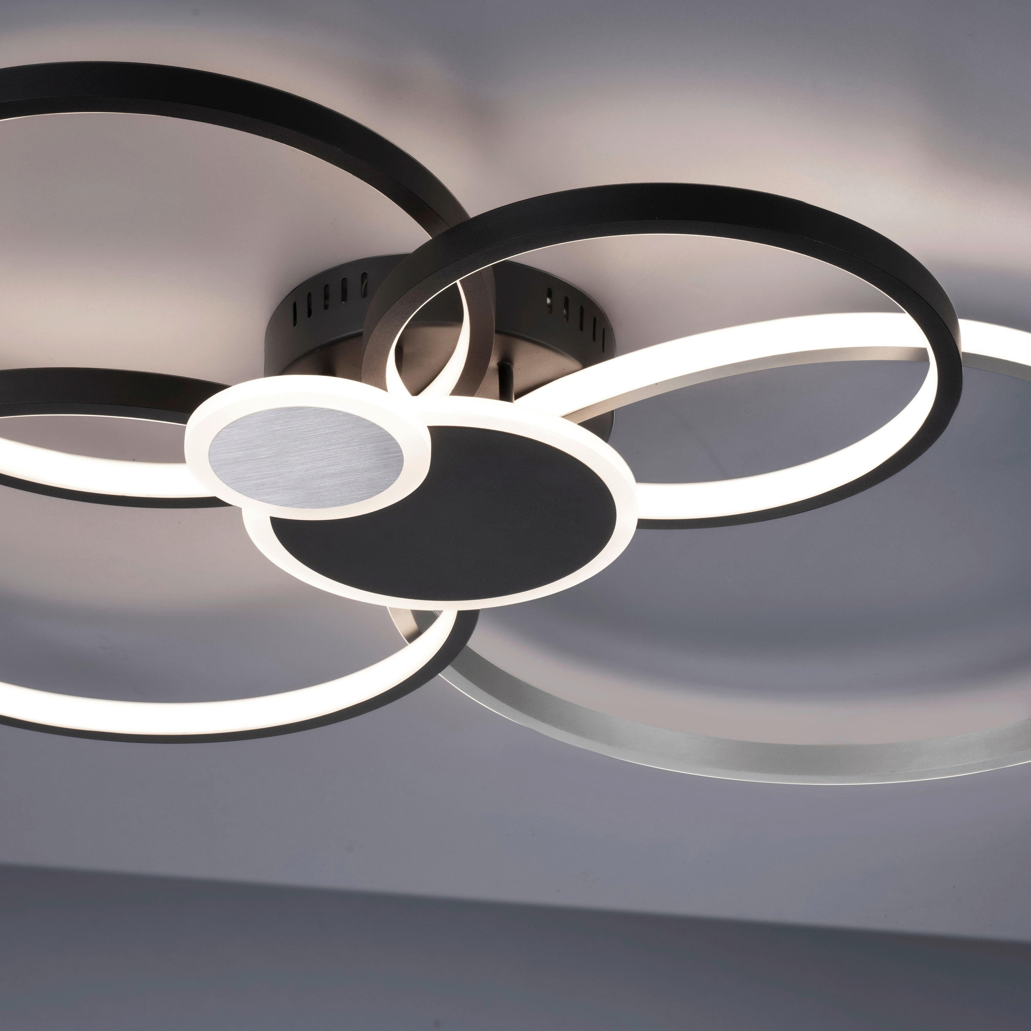 Just Light LED-Deckenleuchte schwarz Alu B/H/L: ca. 67x11,3x85 cm LED-Deckenleuchte_Papilon - schwarz (85,00/67,00/11,30cm) - Just Light