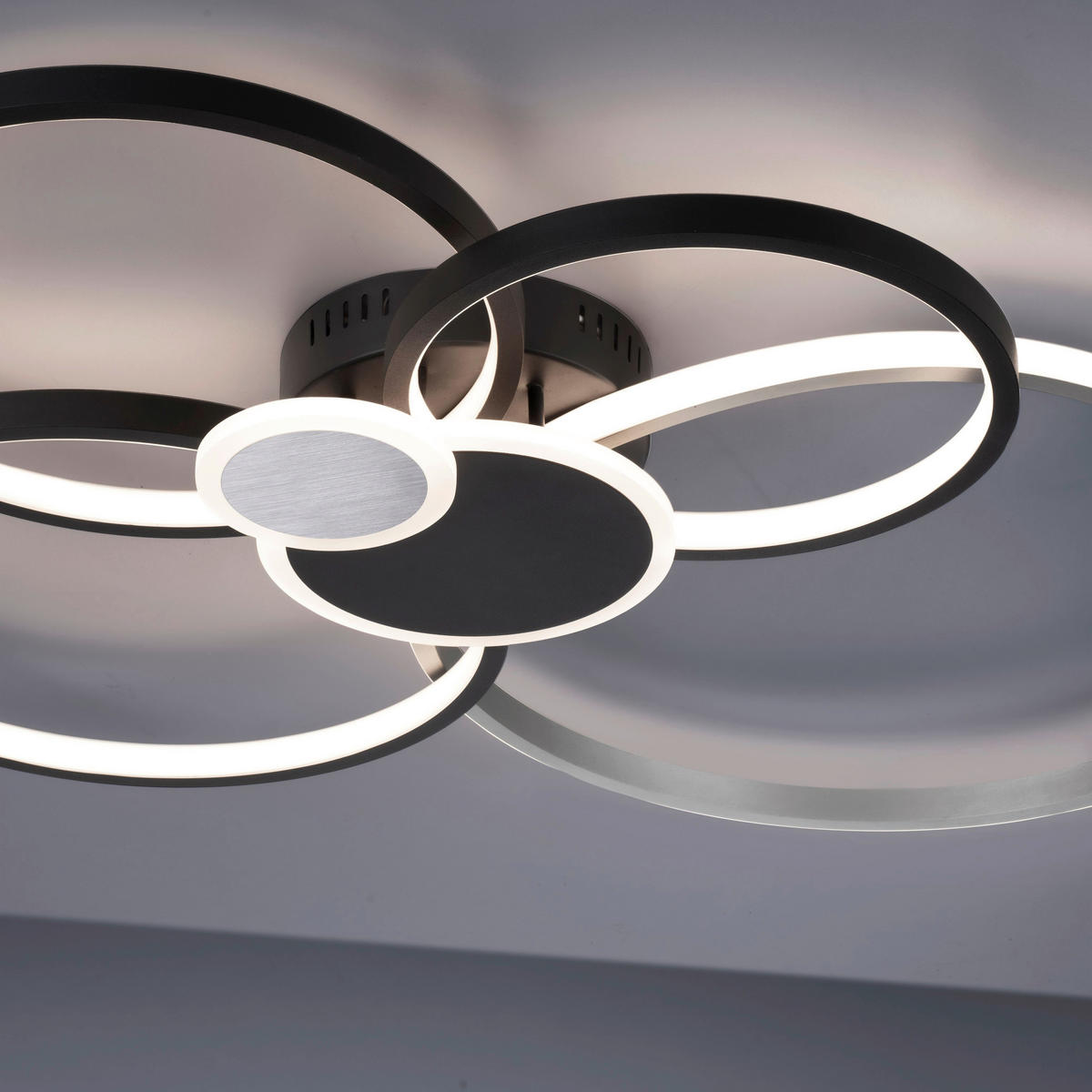 Just Light LED-Deckenleuchte schwarz Alu B/H/L: ca. 67x11,3x85 cm LED-Deckenleuchte_Papilon - schwarz (85,00/67,00/11,30cm) - Just Light
