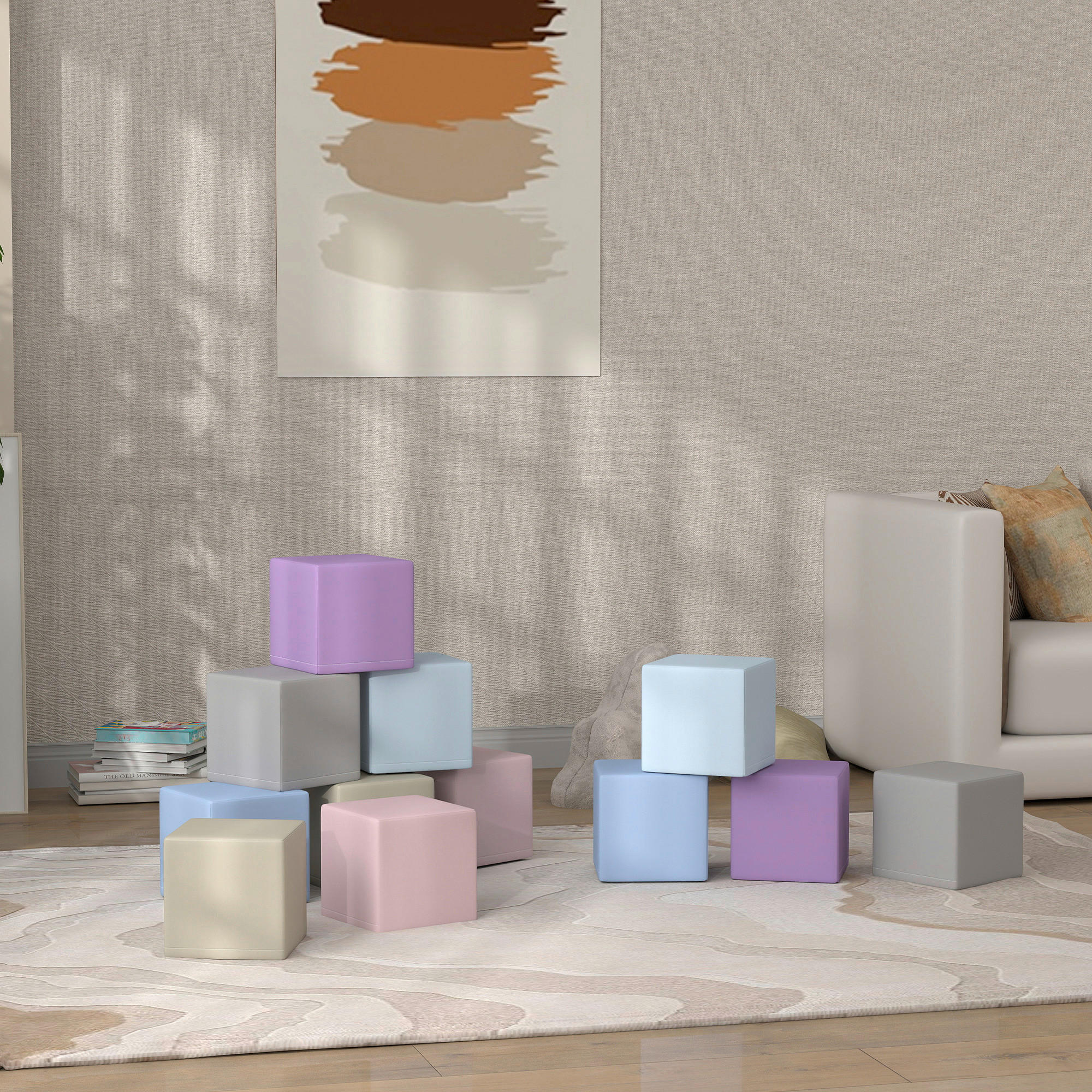 HOMCOM Softbausteine B/H/L: ca. 20x20x20 cm Softbausteine - multicolor (20,00/20,00/20,00cm) - HOMCOM