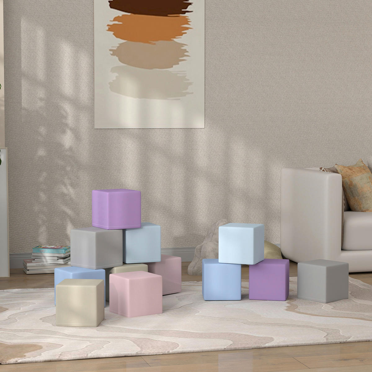 HOMCOM Softbausteine B/H/L: ca. 20x20x20 cm Softbausteine - multicolor (20,00/20,00/20,00cm) - HOMCOM
