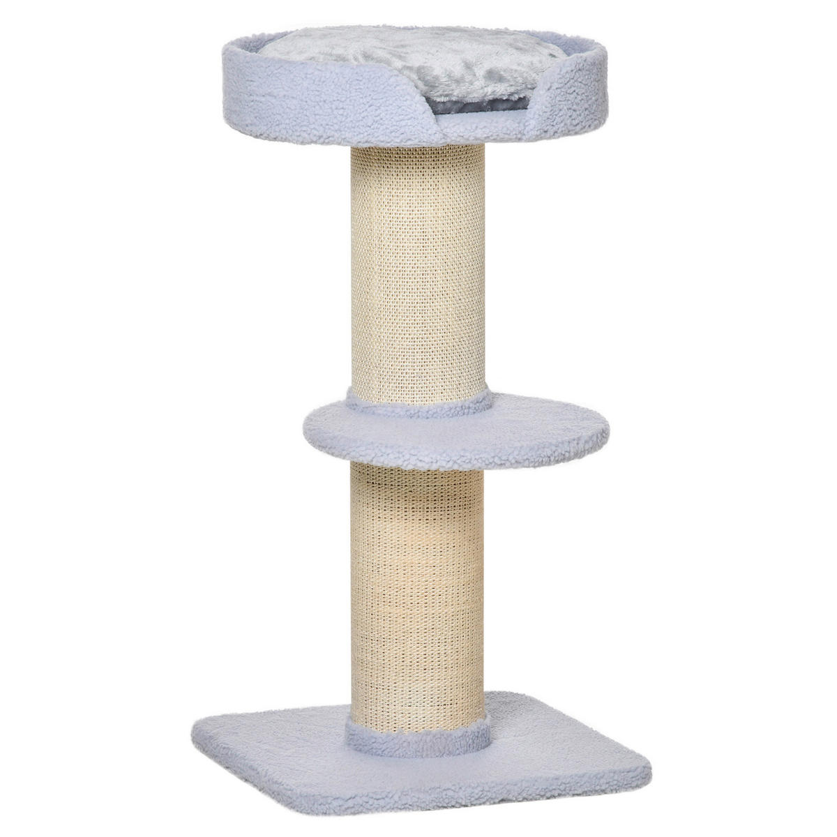 PawHut Kratzbaum hellgrau Sisal B/H/L: ca. 45x91x45 cm Kratzbaum - hellgrau (45,00/45,00/91,00cm) - PawHut