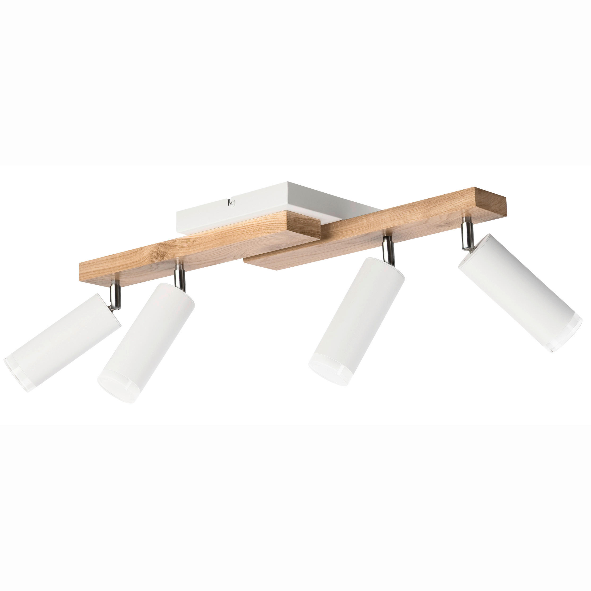 Lamkur Deckenleuchte weiß Holz B/H/L: ca. 20x23,5x64 cm 4 Brennstellen MATTE - weiß (64,00/20,00/23,50cm) - Lamkur