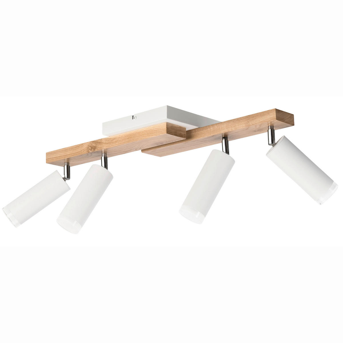 Lamkur Deckenleuchte weiß Holz B/H/L: ca. 20x23,5x64 cm 4 Brennstellen MATTE - weiß (64,00/20,00/23,50cm) - Lamkur