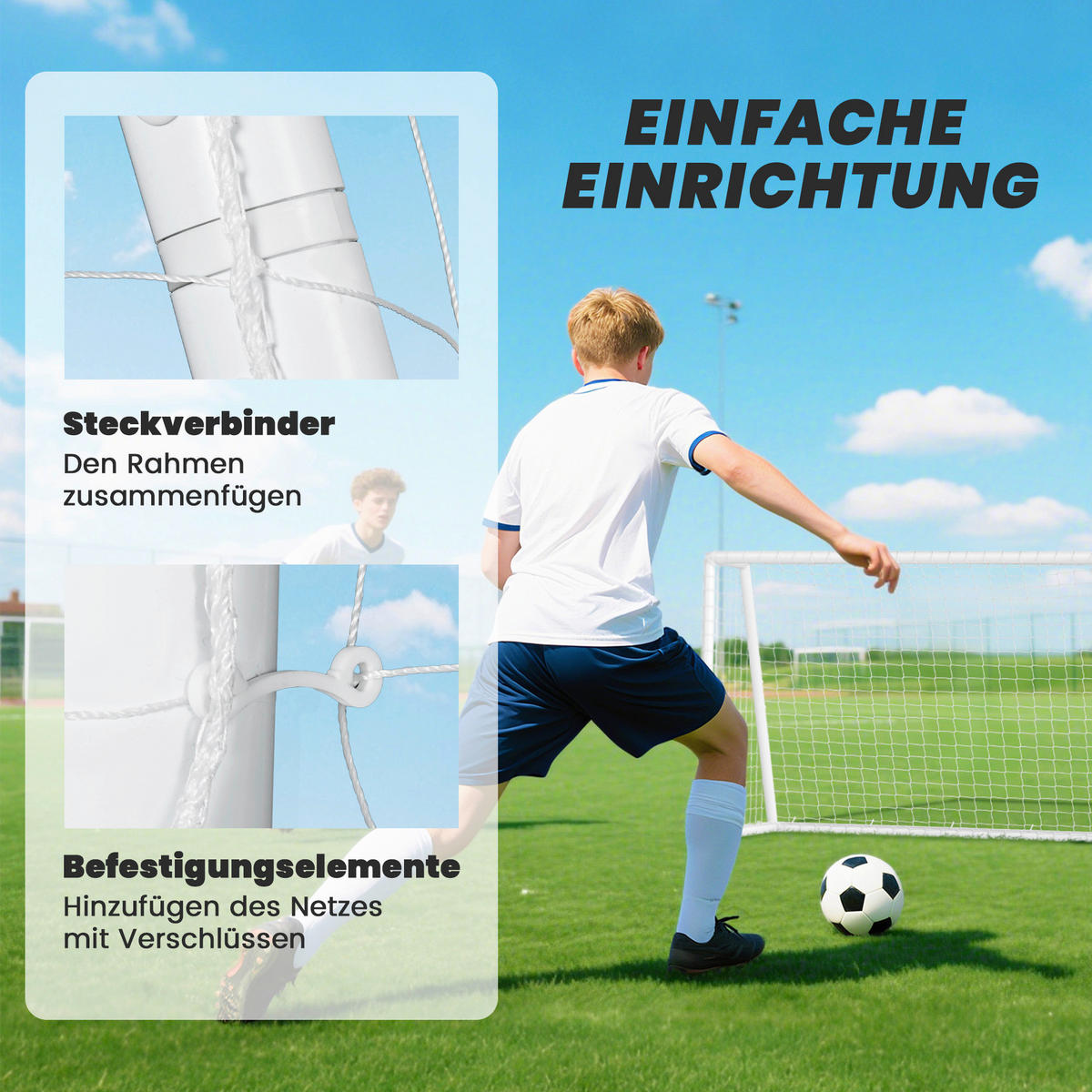 SPORTNOW Fußballtor weiß B/H/L: ca. 92x124x180 cm Fußballtor - weiß (180,00/92,00/124,00cm) - SPORTNOW