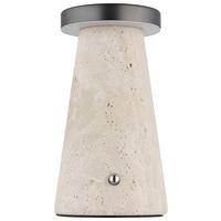 GLOBO Tischleuchte Tischleuchte-Adina - sand/Chrom (13,50/13,50/20,50cm) - GLOBO