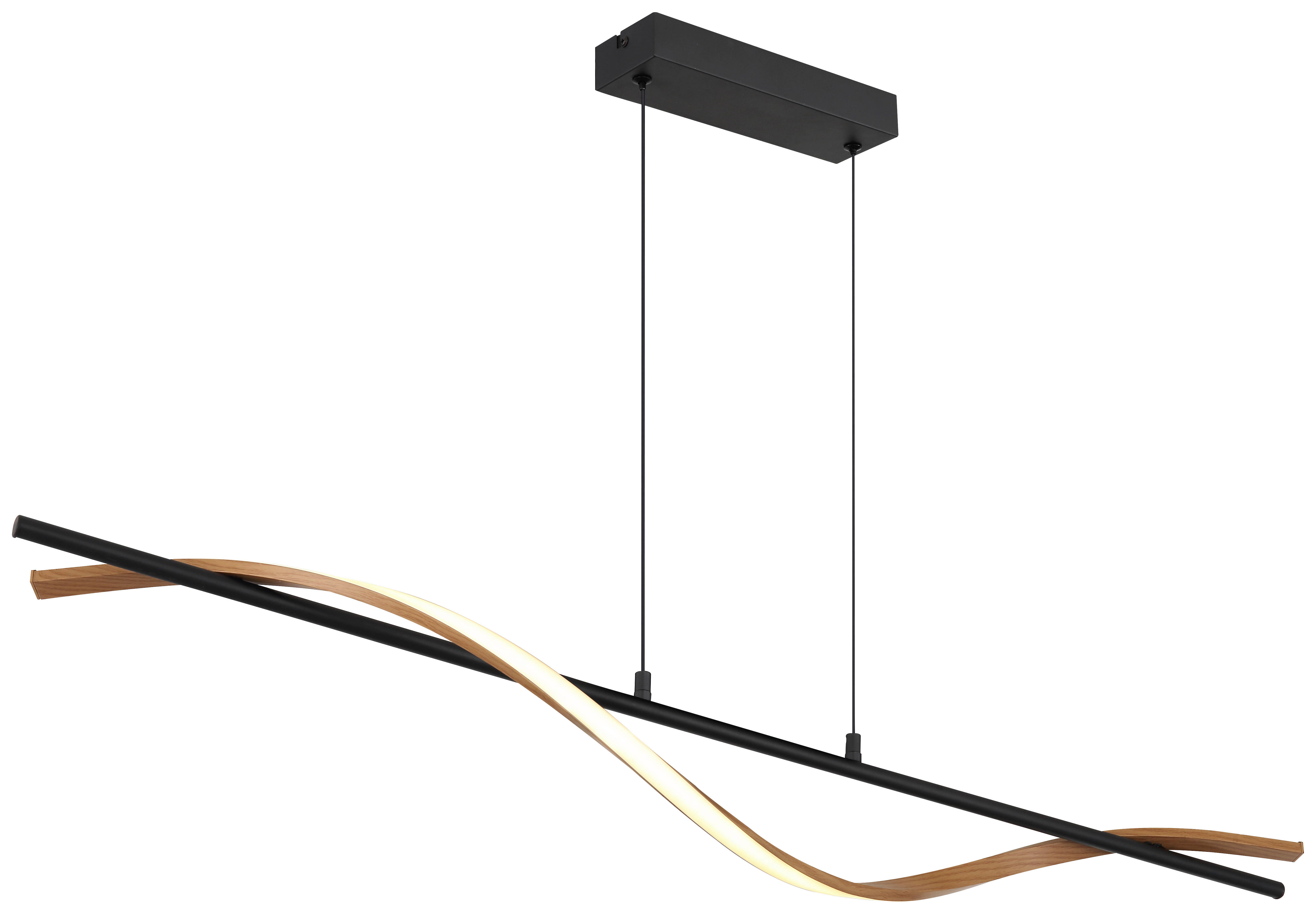 GLOBO LED-Hängeleuchte Opal dunkelbraun mattschwarz Metall Kunststoff PVC B/H/L: ca. 14x120x115 cm 1.0 Brennstellen WATKINS - dunkelbraun/Opal (115,00/14,00/120,00cm) - GLOBO