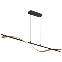GLOBO LED-Hängeleuchte Opal dunkelbraun mattschwarz Metall Kunststoff PVC B/H/L: ca. 14x120x115 cm 1.0 Brennstellen WATKINS - dunkelbraun/Opal (115,00/14,00/120,00cm) - GLOBO