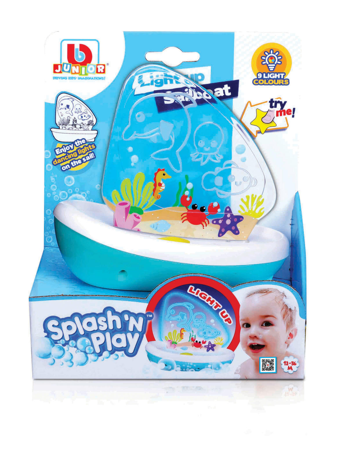 BBJunior Badespielzeug Splash 'n Play Light Up Segelboot B/H/L: ca. 8,2x8,2x15 cm Splash 'n Play Light Up Segelboot - weiß/türkis (15,00/8,20/8,20cm) - BBJunior