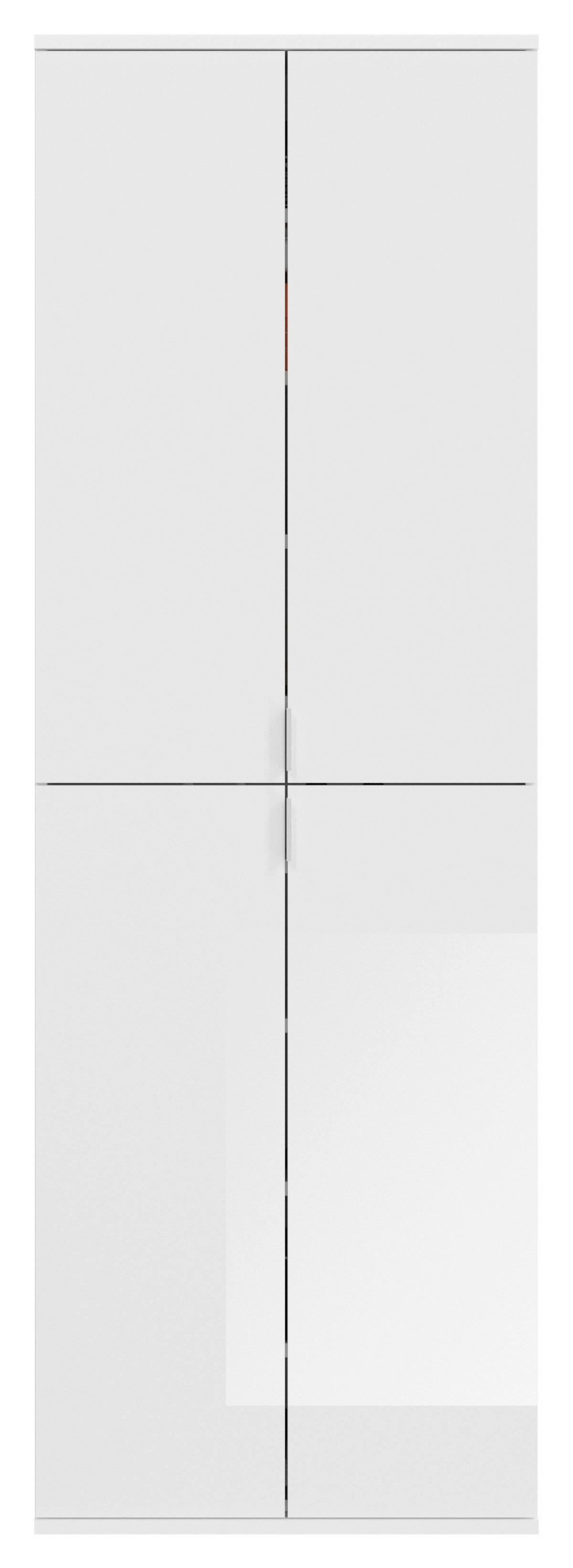 Garderobe PROJEKT Eiche Artisan Nachbildung weiß Hochglanz Spiegel B/H/T: ca. 213x193x34 cm PROJEKT - Eiche/weiß (213,00/193,00/34,00cm) - xonox.home