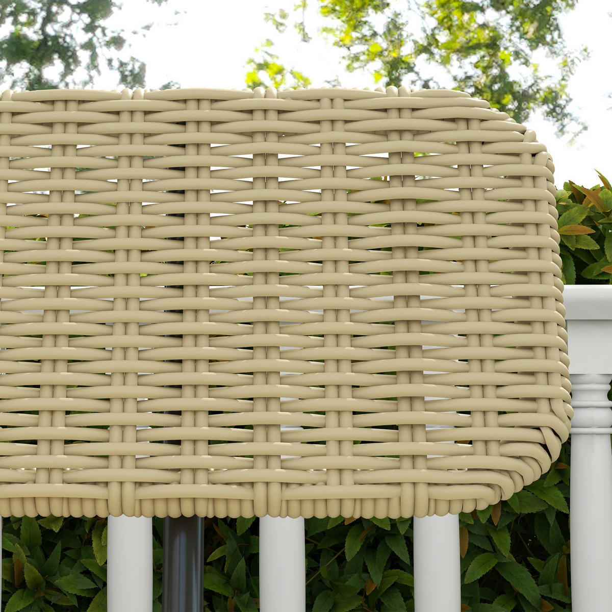 Outsunny Gartenbank khaki Polyrattan B/H/L: ca. 66x132x80 cm Gartenbank - khaki (80,00/66,00/132,00cm) - Outsunny