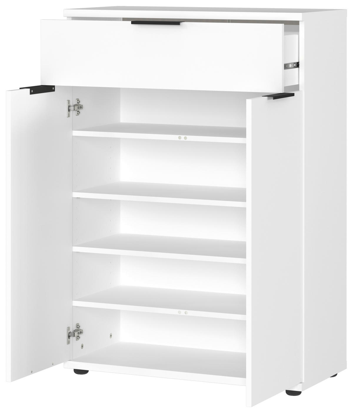 Garderobe 7877-84 weiß B/H/T: ca. 135x200x37 cm 7877-84 - weiß (135,00/200,00/37,00cm) - Germania