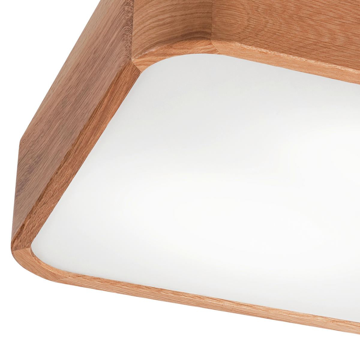 Lamkur Deckenleuchte GASPAR 48871 Eiche Holz Glas Eiche H/L: ca. 8x35 cm E27 2 Brennstellen Gaspar - Eiche (35,00cm) - Lamkur