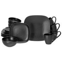 CreaTable Kombiservice Magic Black Square schwarz Steinzeug 16 tlg. Magic Black Square - schwarz - CreaTable