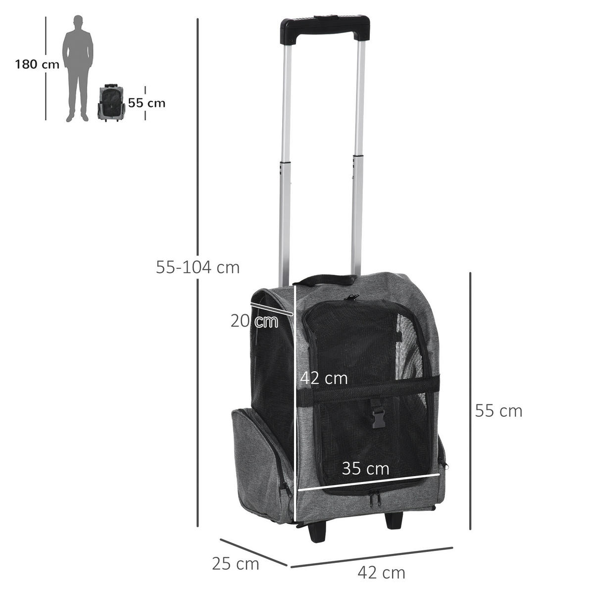 PawHut Hunde-Zubehör grau Polyester B/H/L: ca. 25x42x55 cm Tragetasche - grau (55,00/25,00/42,00cm) - PawHut