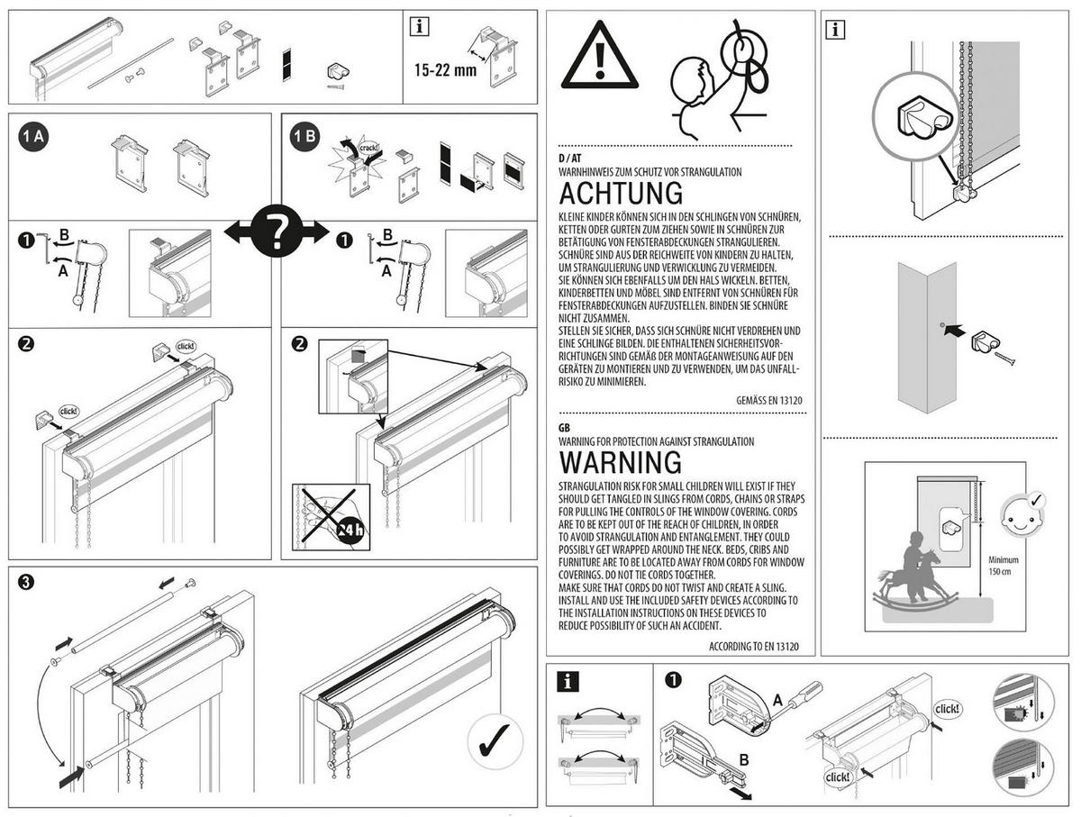 Doppelrollo Easyfix anthrazit B/L: ca. 50x150 cm Easyfix - anthrazit (50,00/150,00cm)