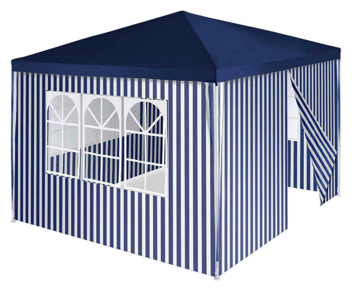 VCM Pavillon royalblau Polyester-Mischgewebe B/H/L: ca. 300x187x300 cm Pavillon - royalblau/weiß (300,00/300,00/187,00cm) - VCM