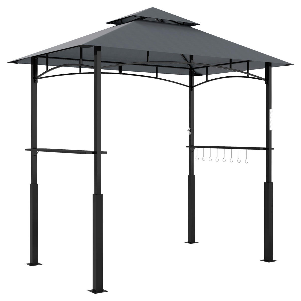Outsunny Grillpavillon dunkelgrau Polyester B/H/L: ca. 148x248x243 cm Grillpavillon - dunkelgrau (243,00/148,00/248,00cm) - Outsunny