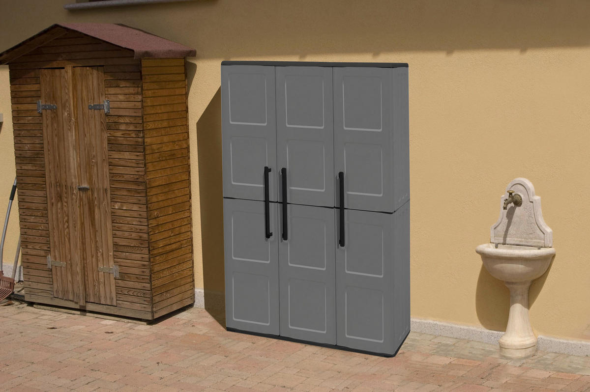 Linea Free Kunststoffschrank Free grau Kunststoff B/H/T: ca. 102x163x37 cm Free - grau (102,00/163,00/37,00cm) - Linea Free