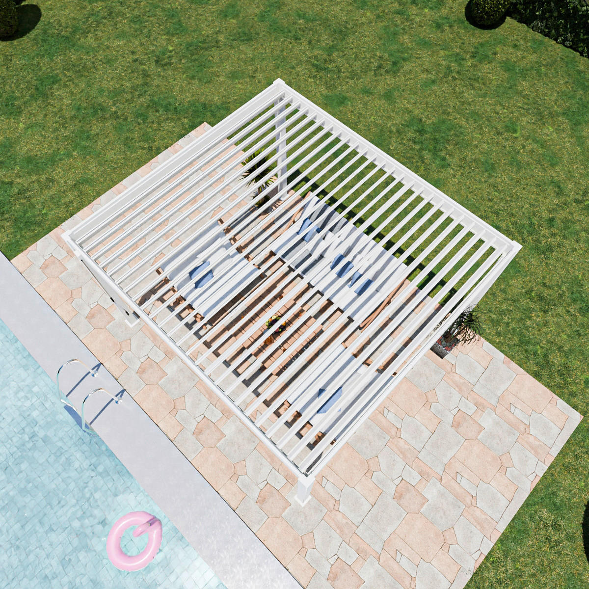 PergoLine Pergola Superior weiß Aluminium B/H/L: ca. 400x255x360 cm Superior - weiß (360,00/400,00/255,00cm) - PergoLine