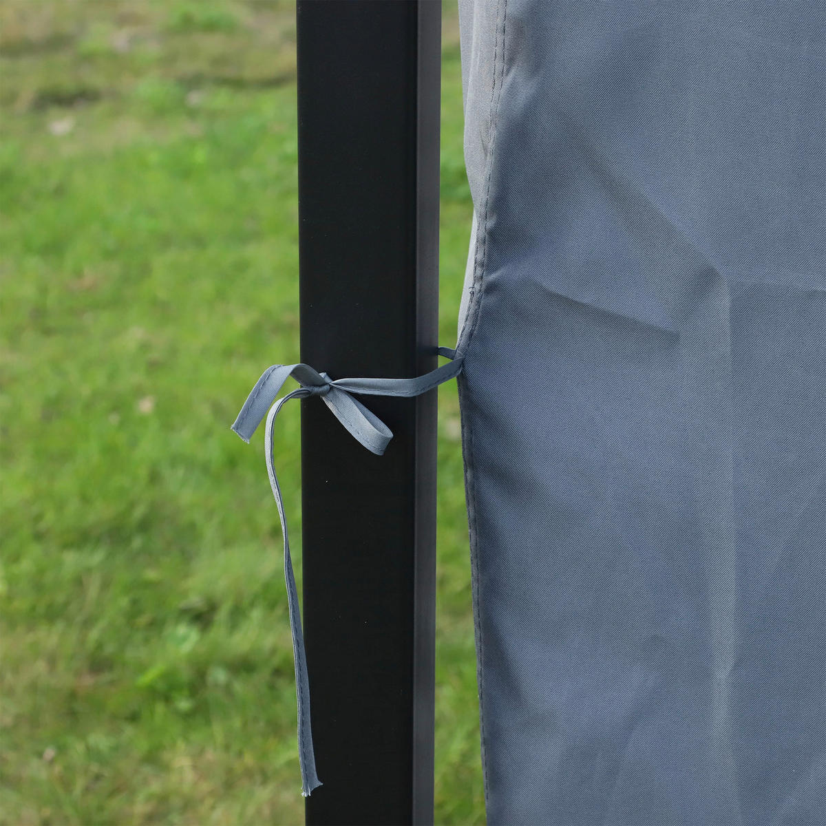 Outsunny Pavillon schwarz Alu B/H/L: ca. 400x265x300 cm Gartenpavillon - braun/schwarz (300,00/400,00/265,00cm) - Outsunny