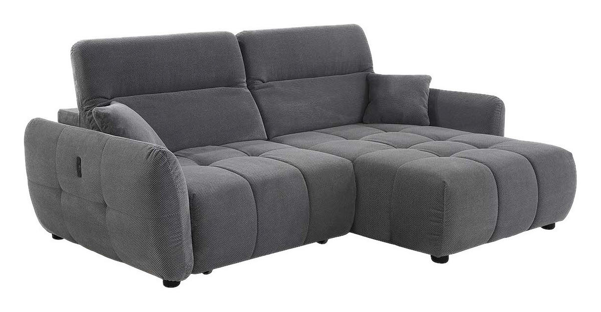 Ecksofa grau Kord B/H/T: ca. 260x106x191 cm Zoom_Ecksofa - schwarz/grau (260,00/106,00/191,00cm)