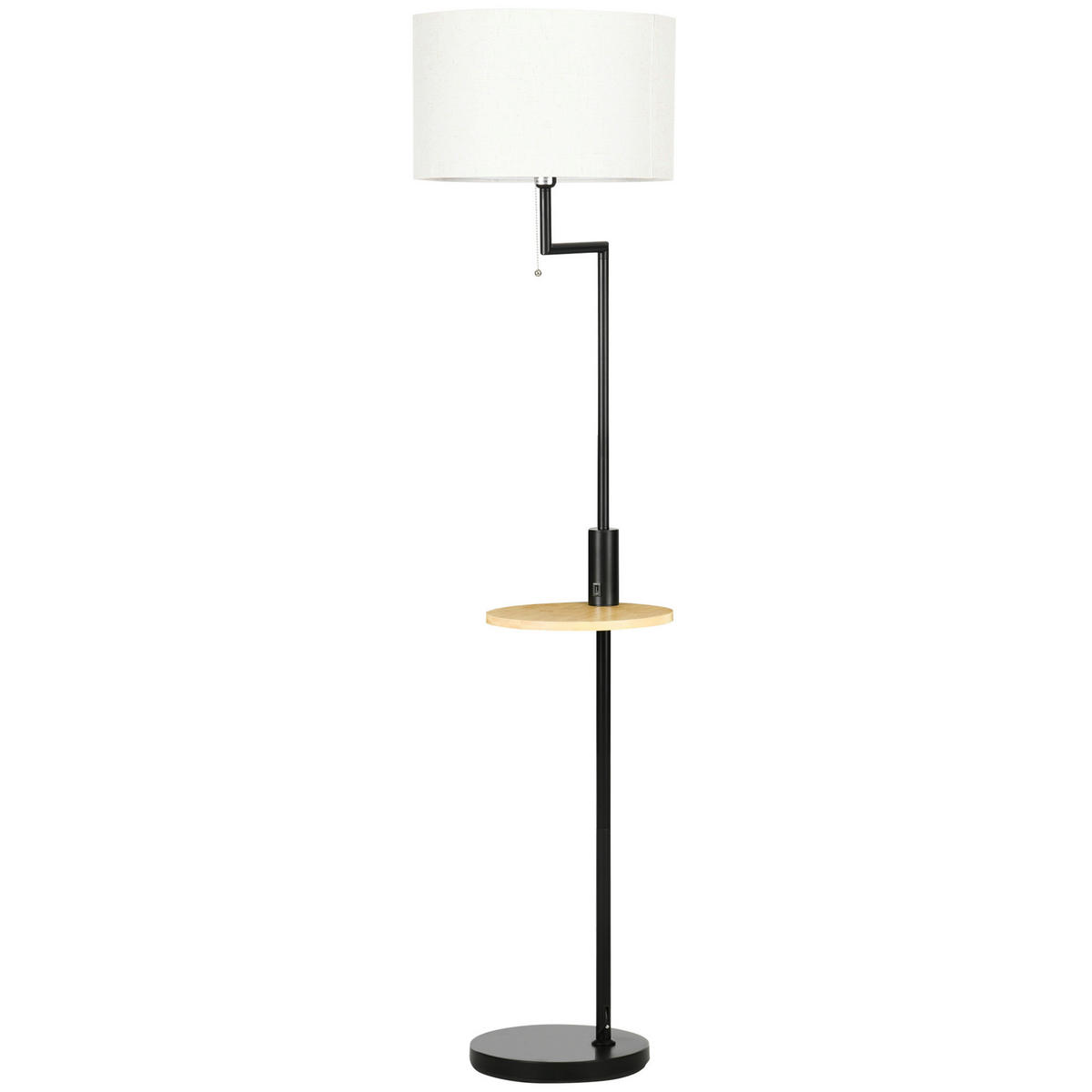 HOMCOM Stehleuchte cremeweiß Stahl Bambus Polyester B/H/T: ca. 40x168x40 cm Stehleuchte B31-333 - cremeweiß (40,00/168,00/40,00cm) - HOMCOM