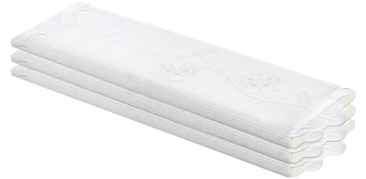 Scheibengardinen-Meterware Amore weiß H: ca. 60 cm Amore - weiß (60,00cm)