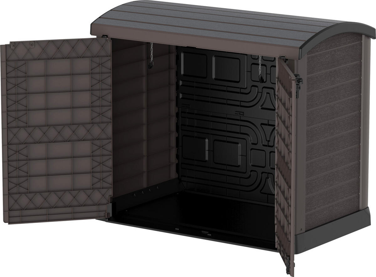 VCM Mülltonnenbox 2er StoreAway braun Kunststoff B/H/L: ca. 145x125x83 cm StoreAway - braun (83,00/145,00/125,00cm) - VCM