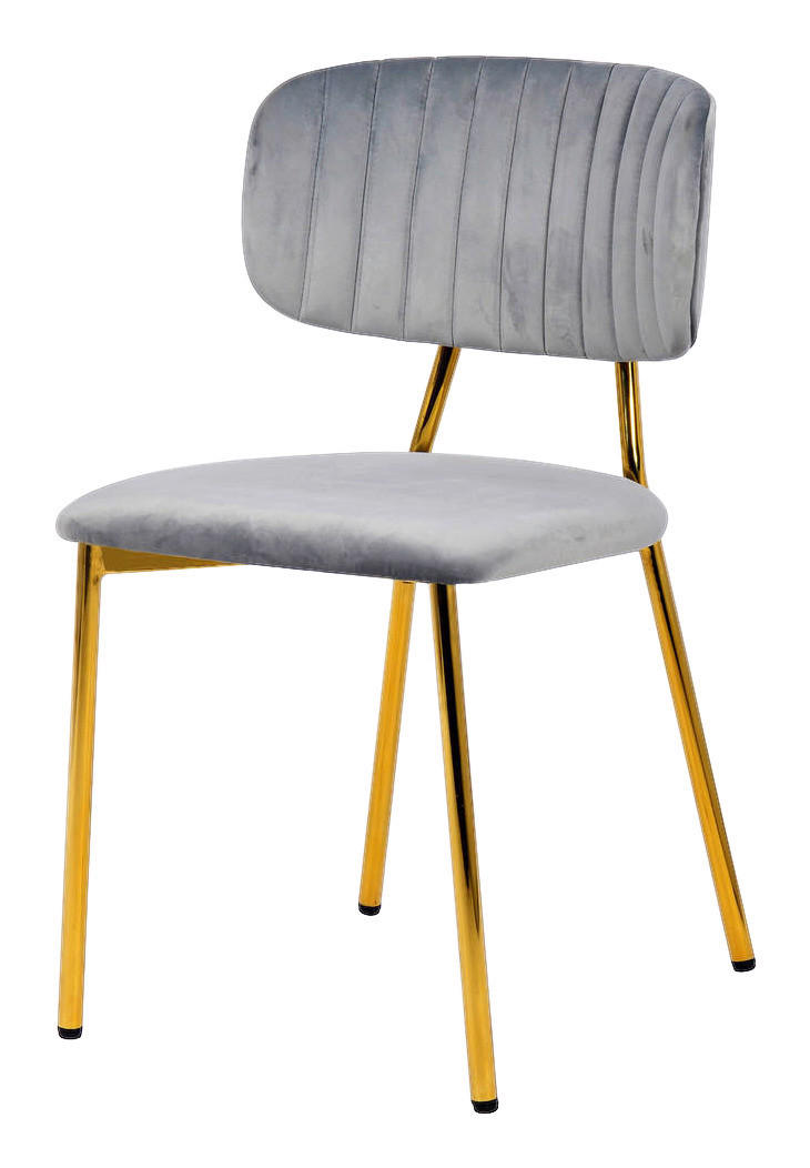 Stuhl Kian 100 2er-Set grau Microfaser B/H/T: ca. 47x80x51 cm Kian 100 2er-Set - gold/grau (47,00/80,00/51,00cm) - 360 Living