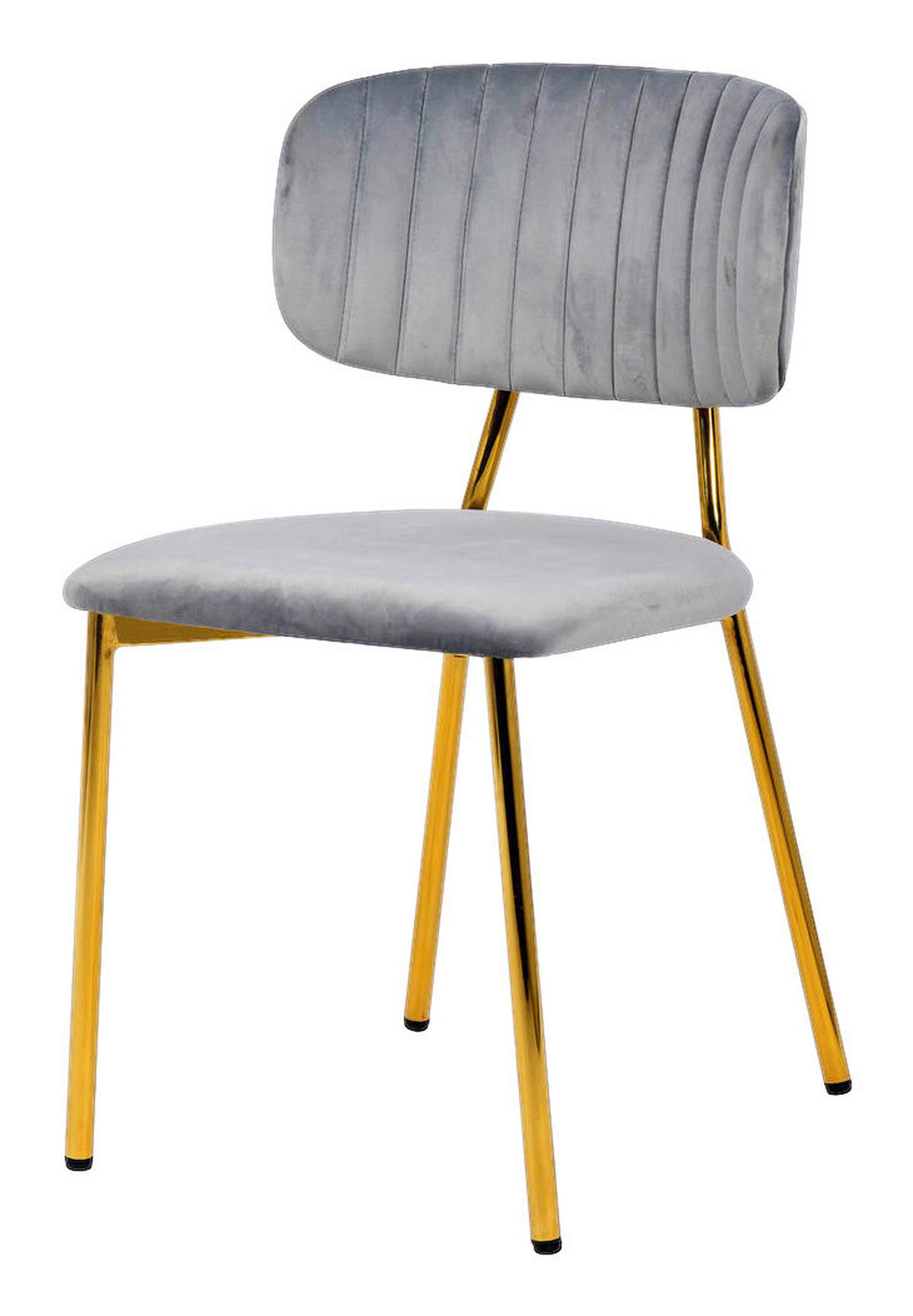 Stuhl Kian 100 2er-Set grau Microfaser B/H/T: ca. 47x80x51 cm Kian 100 2er-Set - gold/grau (47,00/80,00/51,00cm) - 360 Living