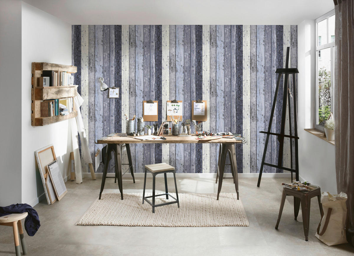A.S.Creation Vliestapete Best of Wood`n Stone 2nd Edition Holzoptik blau B/L: ca. 53x1005 cm Best of Wood`n Stone 2nd Edition - blau (53,00/1005,00cm) - A.S.Creation