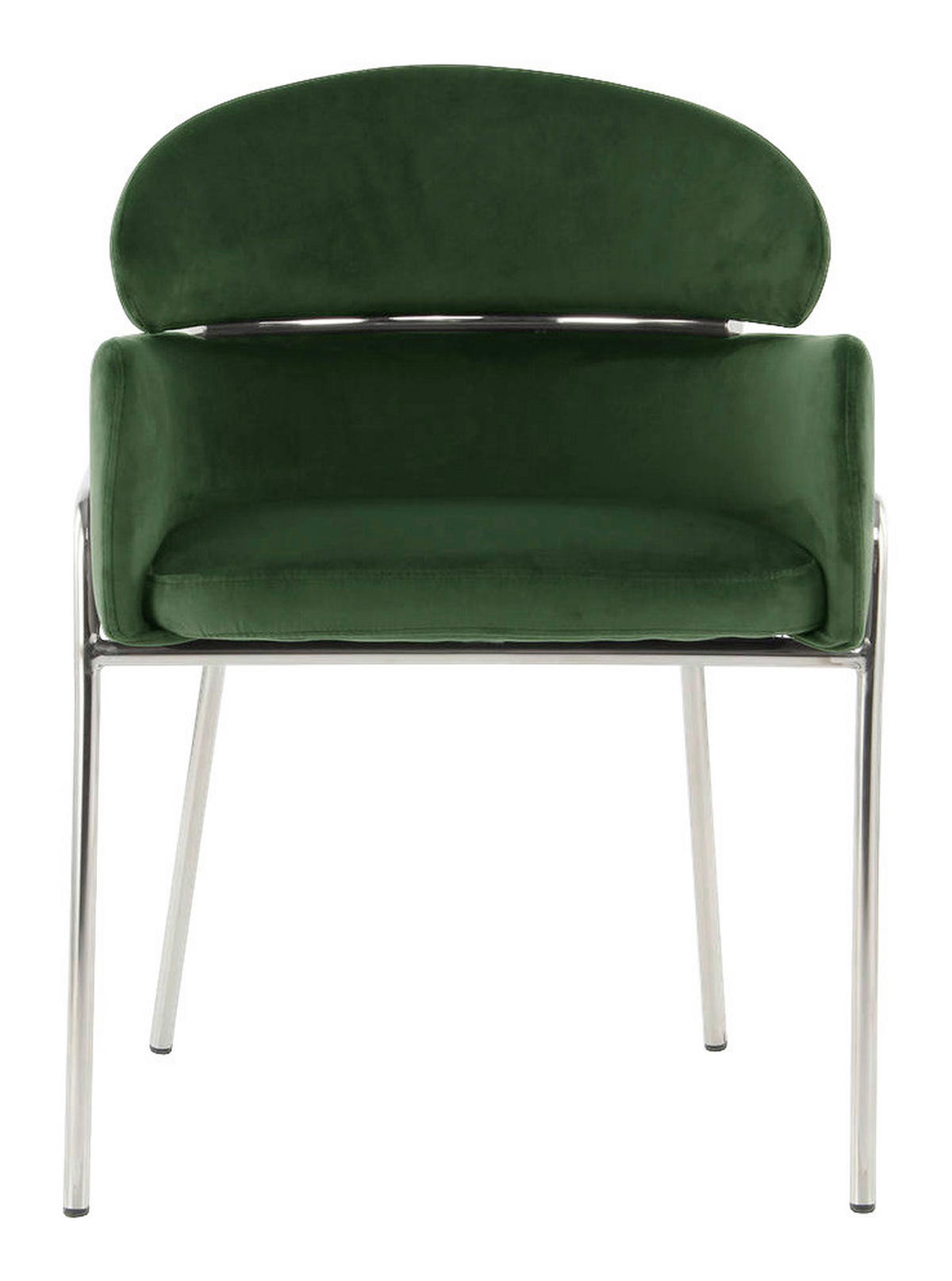 Stuhl Elva 101 grün Microfaser B/H/T: ca. 58x79x57 cm Elva 101 - grün/silber (58,00/79,00/57,00cm) - 360 Living