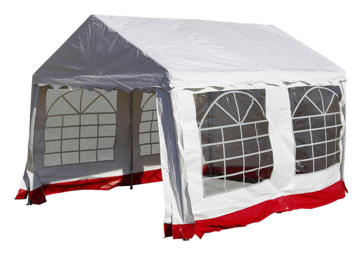 VCM Pavillon weiß Metall B/H/L: ca. 300x300x400 cm Pavillon - weiß (400,00/300,00/300,00cm) - VCM