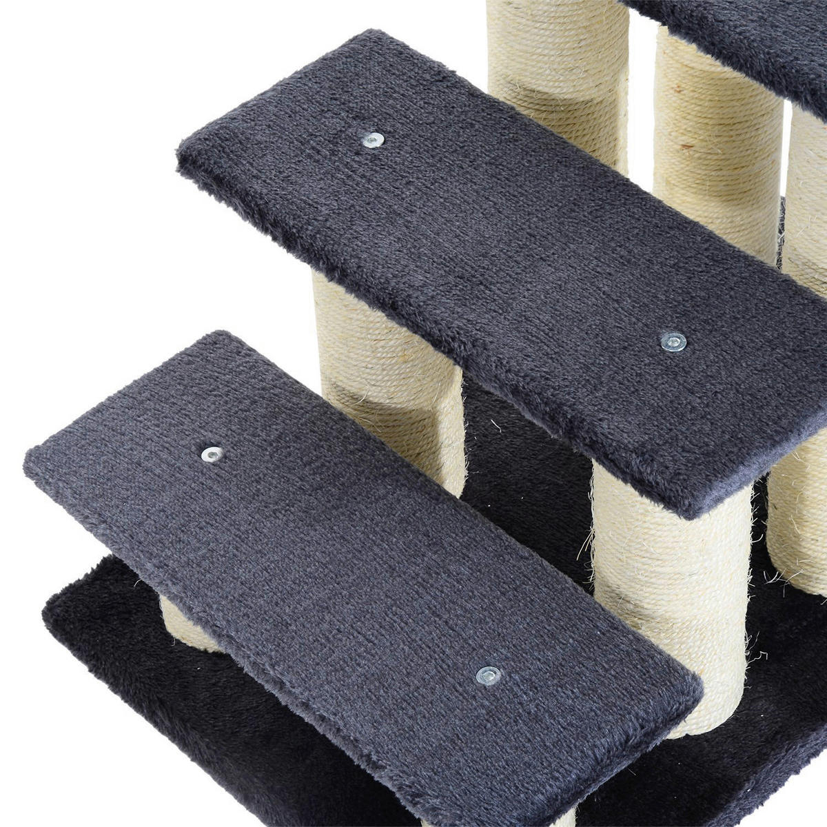 PawHut Katzentreppe grau Spanplatte B/H/L: ca. 42x61x60 cm Katzentreppe_mit_4_Stufen - grau (60,00/42,00/61,00cm) - PawHut