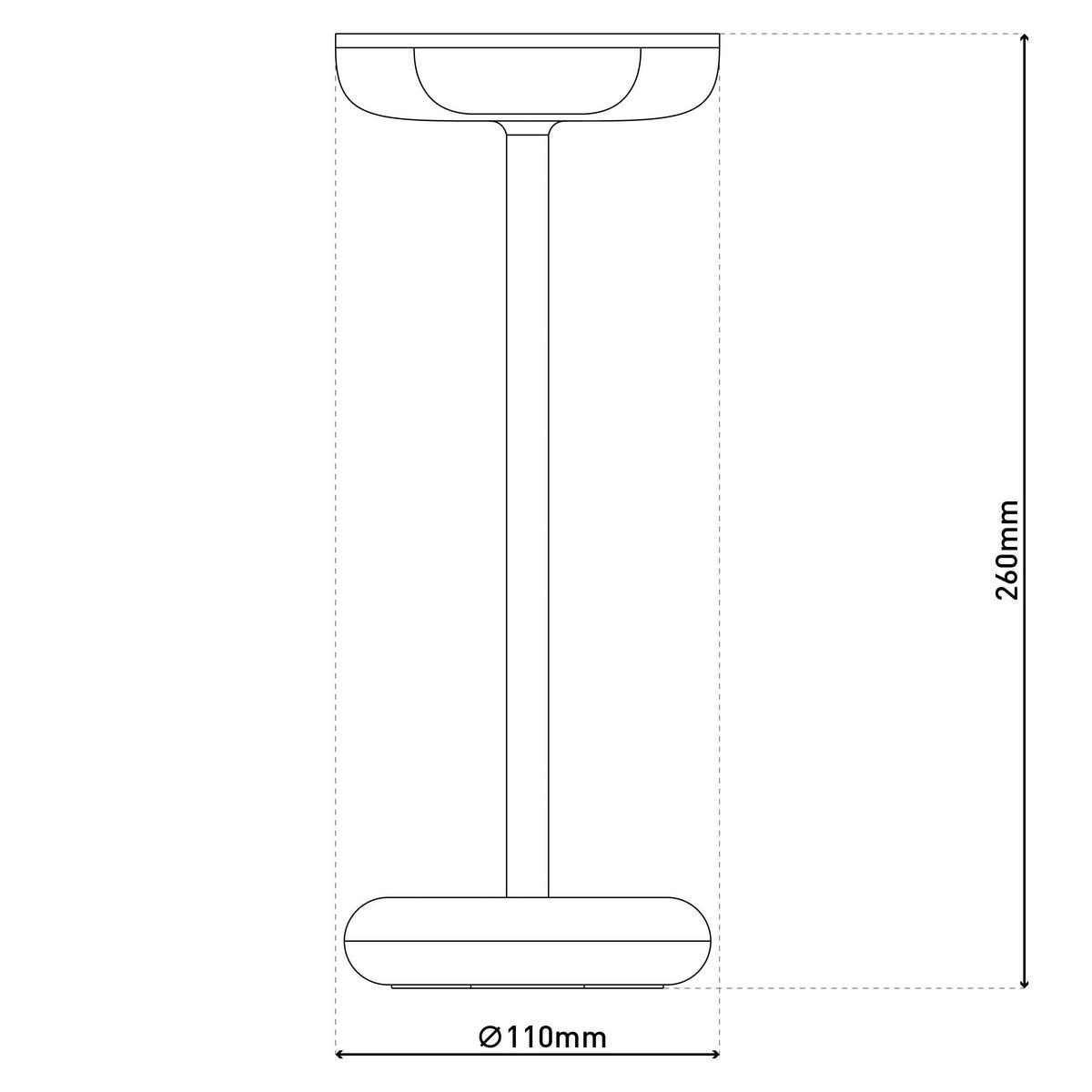 LED-Außentischleuchte grau B/H/T/D: ca. 11x26,4x11x11 cm PASI - grau (11,00/26,40/11,00cm) - Näve Leuchten