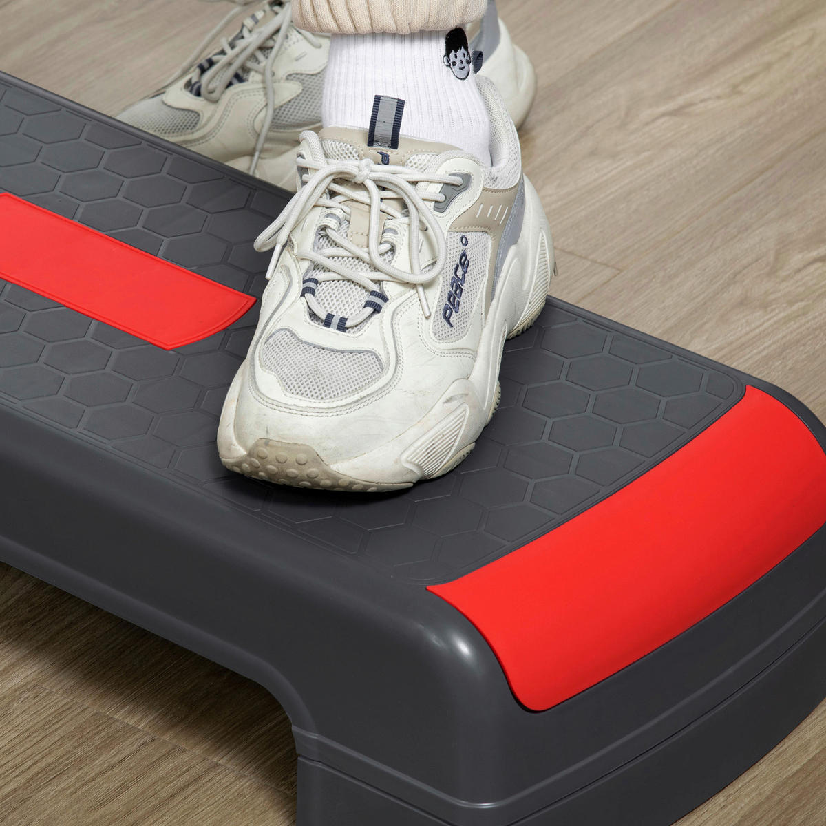 HOMCOM Fitness-Zubehör rot Polypropylen B/H/L: ca. 28x78x20 cm Steppbrett - rot (20,00/28,00/78,00cm) - HOMCOM