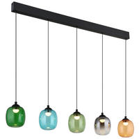 GLOBO LED-Pendelleuchte MINARA 31470508 bunt schwarz Metall Glas Kunststoff B/H/L: ca. 102x150x12 cm 1.0 Brennstellen MINARA - bunt/schwarz (12,00/102,00/150,00cm) - GLOBO