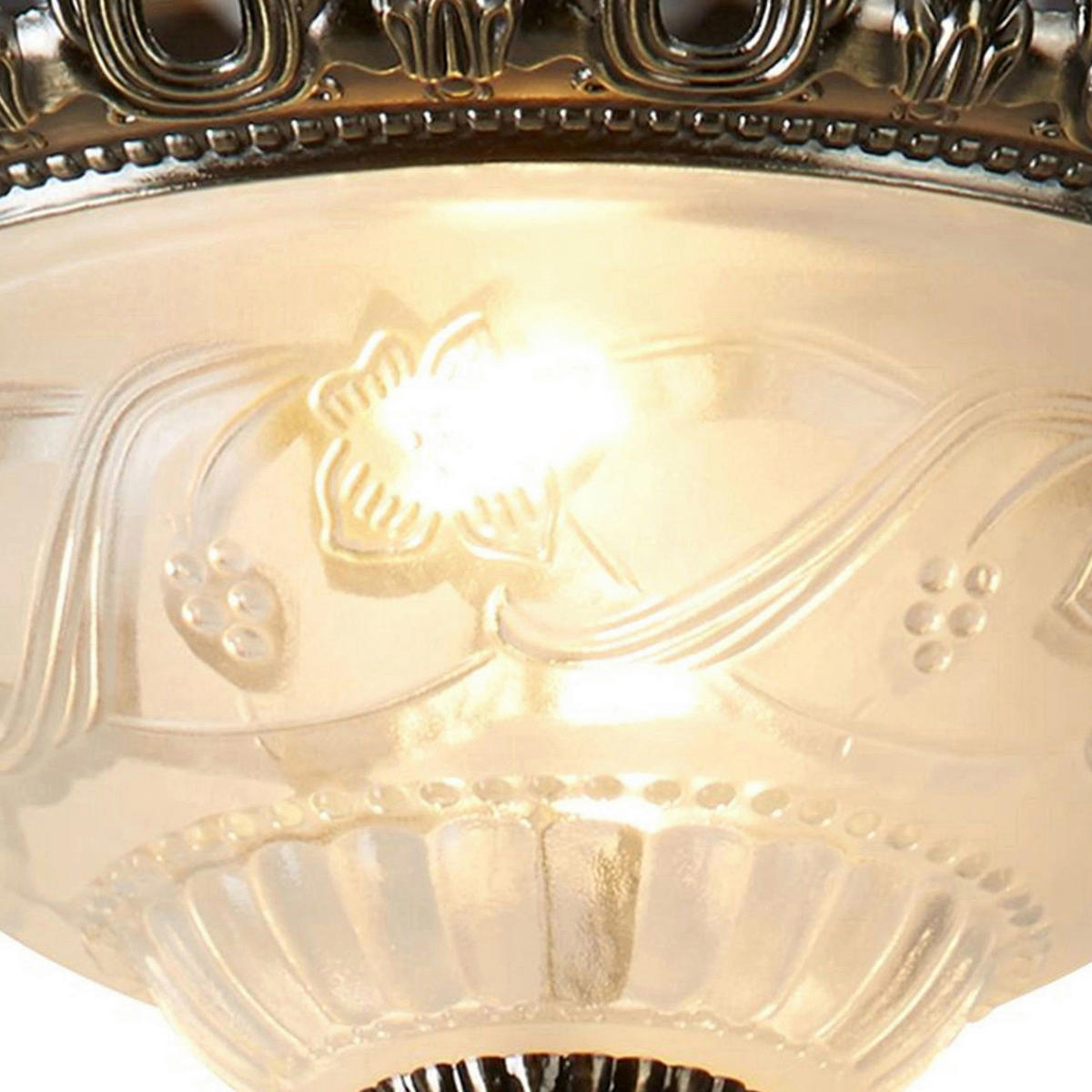 Searchlight Deckenleuchte messing Stahl Glas B/H/L/D: ca. 33x17x33x33 cm E14 2 Brennstellen Derby - messing (33,00/33,00/17,00cm) - Searchlight