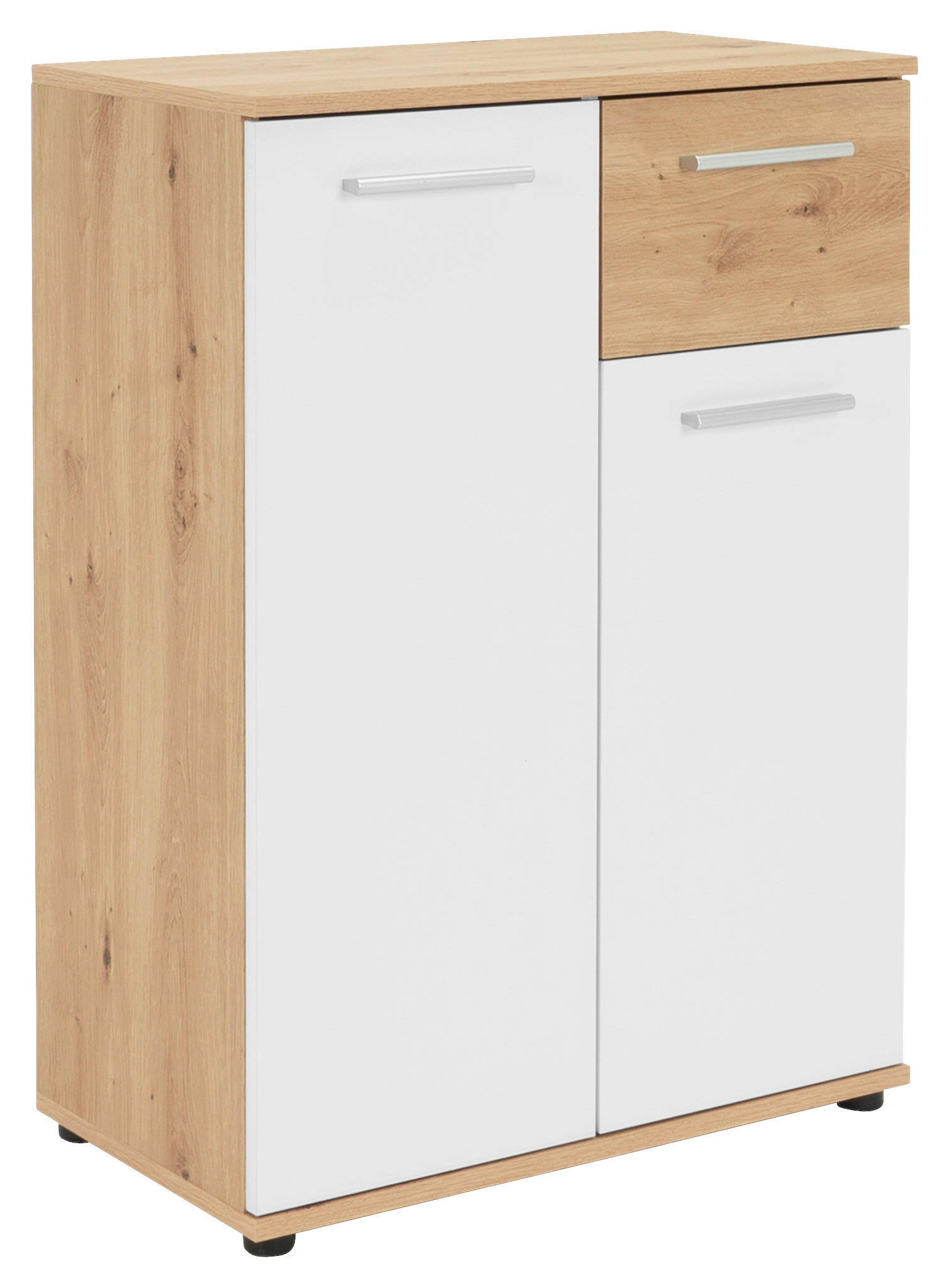 Kommode Jacky 1 B/H/T: ca. 60x85x35 cm Jacky 1 - Eiche/weiß (60,00/85,00/35,00cm)