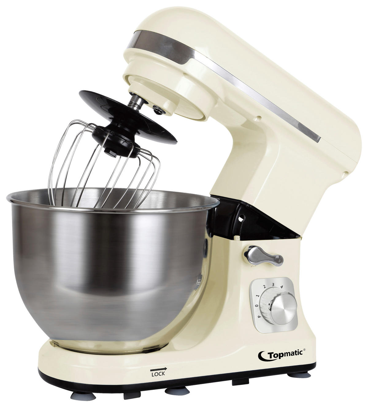 Topmatic Knetmaschine PKM-1400.2 beige Edelstahl Kunststoff ca. 5 l Knetmaschine 5l PKM-1400.2 - beige (5,00l) - Topmatic