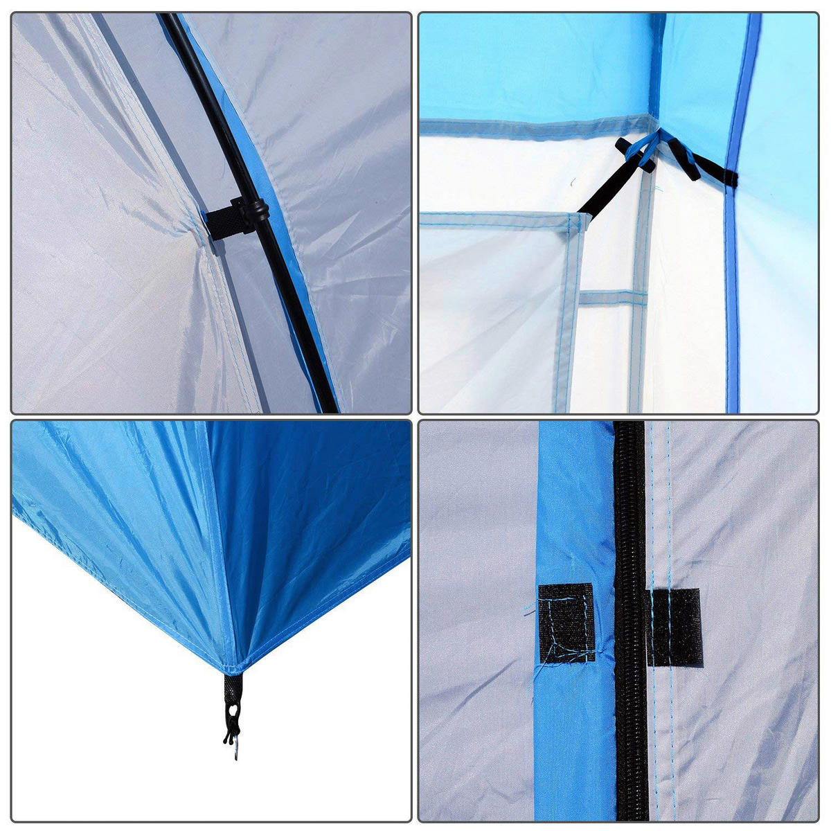 Outsunny Tunnelzelt blau Fiberglas B/H/L: ca. 230x195x460 cm Tunnelzelt - blau/weiß (460,00/230,00/195,00cm) - Outsunny