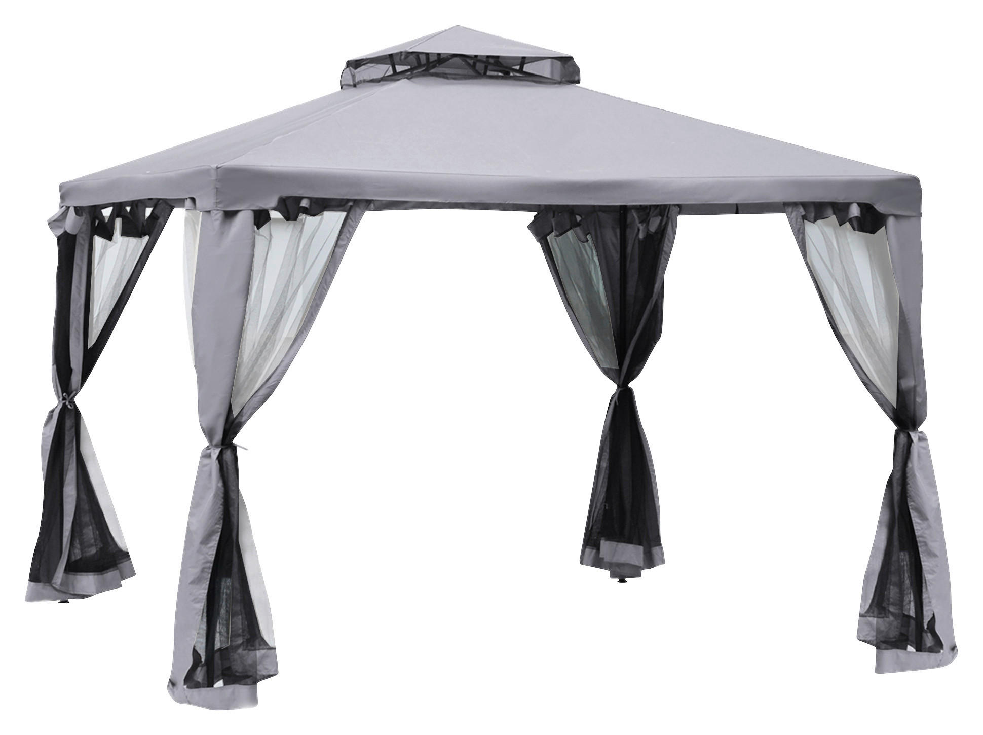 Outsunny Pavillon hellgrau Metall B/H/L: ca. 294x265x294 cm Pavillon - hellgrau (294,00/294,00/265,00cm) - Outsunny