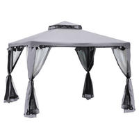 Outsunny Pavillon hellgrau Metall B/H/L: ca. 294x265x294 cm Pavillon - hellgrau (294,00/294,00/265,00cm) - Outsunny