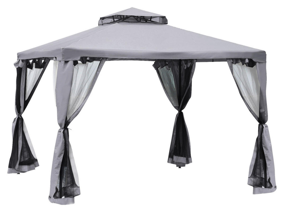 Outsunny Pavillon hellgrau Metall B/H/L: ca. 294x265x294 cm Pavillon - hellgrau (294,00/294,00/265,00cm) - Outsunny